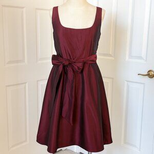 ANTONIO MELANI  Burgundy Red Formal Dress Fit and Flare Iridescent Satin SIZE 2